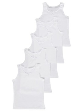 5x PRIMARK białe PODKOSZULKI koszulki 13-14 L 164