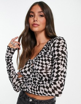 TOPSHOP TALL TOP Z DŁUGIM RĘKAWEM KRÓTKI XS 1DCX
