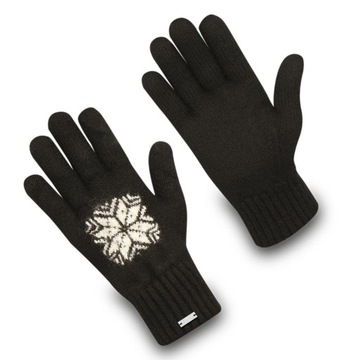 Wełniane rękawiczki Subzero Snowflake S/Black