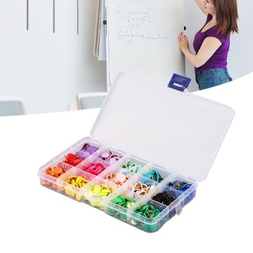 PINEZKI KOLOROWE METALOWE W POJEMNIKU 300 SZT