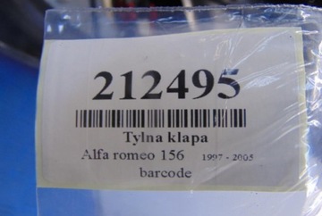 ALFA ROMEO 156 SEDAN ZADNÍ VÍKO KUFRU KÓD LAK 568A