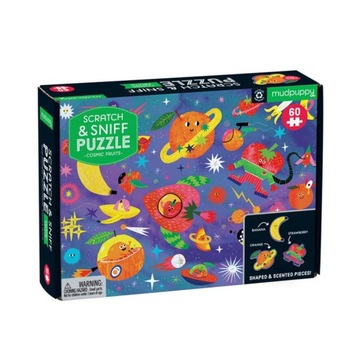 Mudpuppy Puzzle sensoryczne z elementami zapachowymi Kosmiczne owoce 60 ele