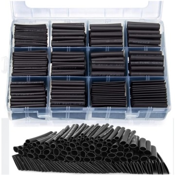 ZESTAW RUREK RURKI TERMOKURCZLIWE KOSZULKI RÓŻNE ROZMIARY CZARNE 650 SZT