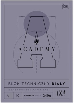 Blok techniczny A4 10 240g ACADEMY INTERDRUK