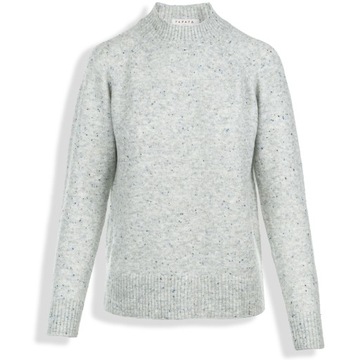 Papaya Sweter Modny Klasyczny Kobiecy Szary Melanżowy Półgolf Stójka S 36