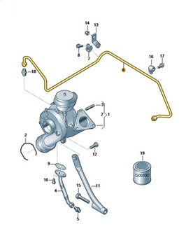 Rurka olejowa turbiny Audi A4 A6 03G145771B OE