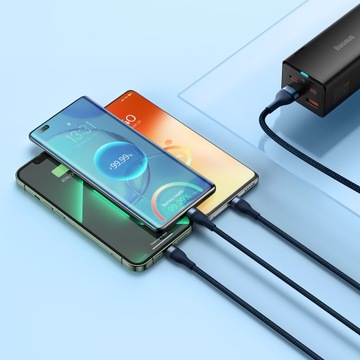 КАБЕЛЬ BASEUS FLASH SERIES II 3 В 1 USB C/MICRO-USB/IPHONE LIGHTNING 66 Вт 1,2 М