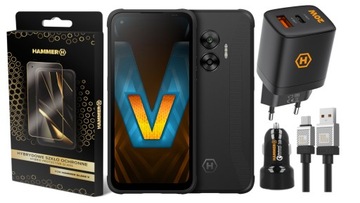 Smartfon Hammer Blade V 5G aparat 50mpx 5000mah IP69 + Szkło, 2x Ładowarka