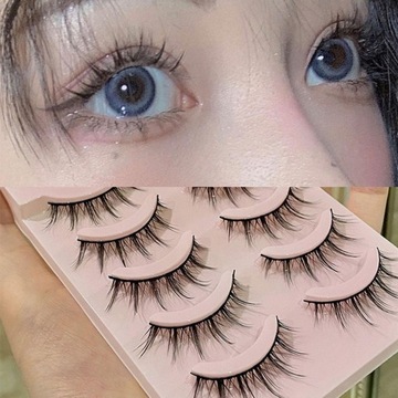 10 пар естественных накладных ресниц для повседневного ношения, черные, 2 шт.