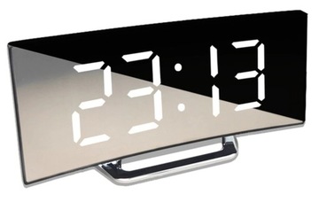 ZEGAR BUDZIK Elektroniczny Cyfrowy Cichy LED Nowoczesny Stojący LUSTRO