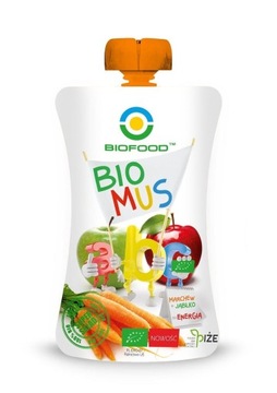 Мусс БИО яблочно-морковный, 90 г, Bio Food