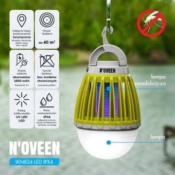 ФОНАРЬ ТУРИСТИЧЕСКИЙ ИНСЕКТИЦИДНЫЙ ФОНАРЬ IPX4 АККУМУЛЯТОР