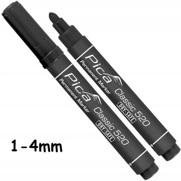 PICA 520 Uniwersal Marker Permanent CZARNY 1mm-4mm
