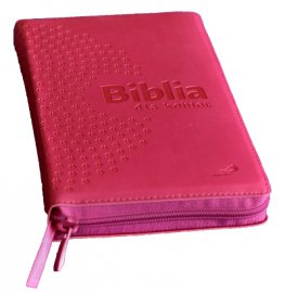Biblia dla kobiet ST i NT różowa z zamkiem