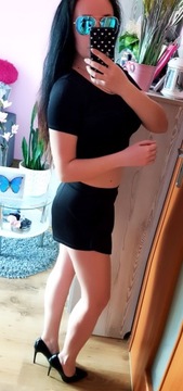 ЧЕРНЫЙ КОМПЛЕКТ БЛУЗКА ТОП + АСИММЕТРИЧНЫЕ ШОРТЫ С КАРМАНАМИ XS