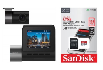 Kamera 70mai A500S z kamerą wsteczną RC06 + karta Sandisk 128Gb