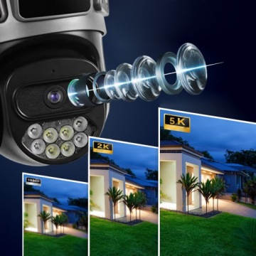 2X5MP 5GHz ZOOM EXTERNAL PTZ IP CAMERA WIFI ALARM DETECTION