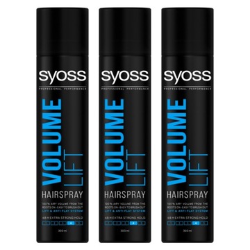 Syoss Volume Lakier Mocny Nadający Objętość 300 x3