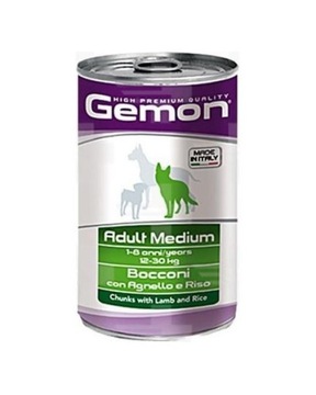 GEMON puszka adult medium dla psów jagnięcina i ryż 1250 g