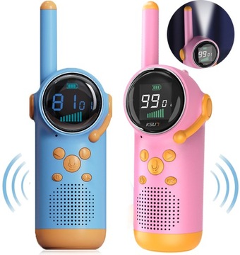 2szt WALKIE TALKIE DLA DZIECI KRÓTKOFALÓWKA Z FUNKCJĄ LATARKA - 3km