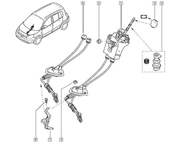 Linka Zmiany Biegów Renault Scenic II komplet