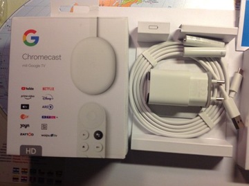 Медиаплеер Google Chromecast 4.0 HD, белый Google TV