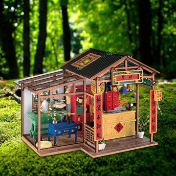 Миниатюрный светодиодный кукольный домик, креативный игровой домик