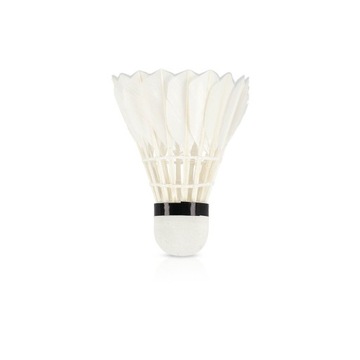 NILS Набор из 6 однотонных белых воланов для бадминтона с перьями