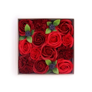 Kwadratowy Mydlany Flower Box Czerwień