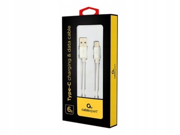 Kabel USB - USB-C 1,8m M-M Gembird oplot Srebrny