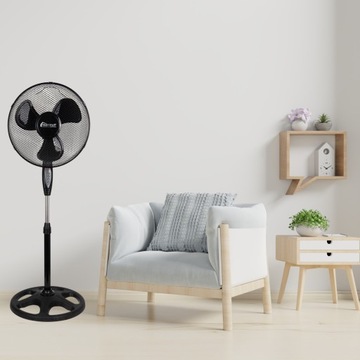 MOCNY WENTYLATOR STOJĄCY PODŁOGOWY WIATRAK REGULOWANY OBROTOWY TIMER PILOT