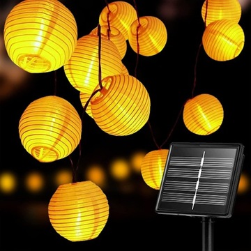 LAMPKI SOLARNE OGRODOWE GIRLANDA ŚWIETLNA 5M 20LED