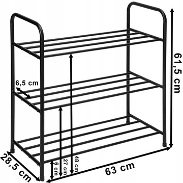 ШКАФ ДЛЯ ОБУВИ ЧЕРНАЯ МЕТАЛЛИЧЕСКАЯ ПОДСТАВКА 3 ПОЛКИ ОРГАНАЙЗЕР ПОЛКА-ЛОФТ