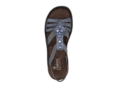 RIEKER sandały, buty damskie niebieskie 60813
