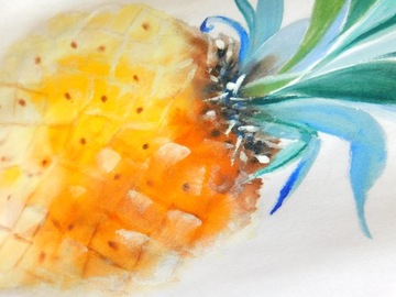 Bluzka bawełniana malowana ręcznie 40 ASOS ananas