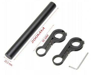 УДЛИНИТЕЛЬ РУЧКИ ВЕЛОСИПЕДА РУЛЬ ВЕЛОСИПЕДА 20 СМ АЛЮМИНИЙ ЧЕРНЫЙ