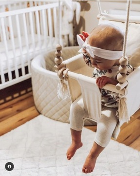 KIDABOO Huśtawka dla dzieci do pokoju domu ogrodu CE PAS wysokie oparcie