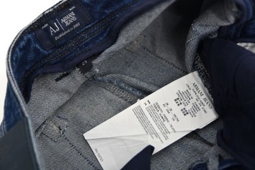 ARMANI JEANS spodnie damskie jeansowe rurki niebieskie elastyczne 29