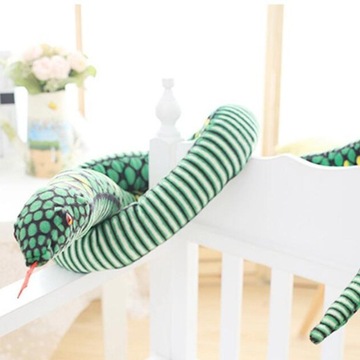 Змея, имитация игрушки, большая плюшевая опора, зеленая шутка, змея