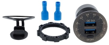 ВСТРОЕННОЕ ЗАРЯДНОЕ УСТРОЙСТВО 12 В / 24 В FAST 2X USB QC 3.0 ПЕРЕКЛЮЧАТЕЛЬ ВОЛЬТМЕТРА