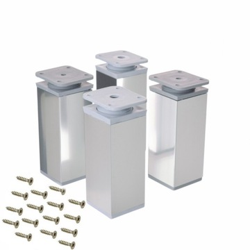 Nóżka meblowa aluminium kwadrat H=100 chrom 4szt.