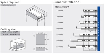 LED MagicBox L-500 H-80 АНТРАЦИТ LED выдвижной ящик