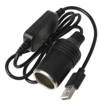 Адаптер-переходник USB 5В, гнездо прикуривателя 12В