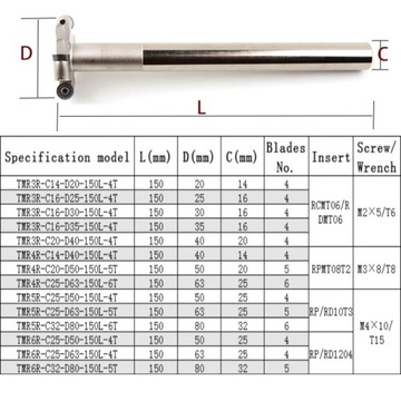 Т-образная фреза для пластин 50 мм R5 25 мм 150 мм на RPMT10