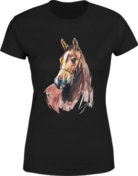KOSZULKA Z KONIEM KOŃ DAMSKA Z NADRUKIEM BLUZKA XL TSHIRT DAMSKI T-SHIRT