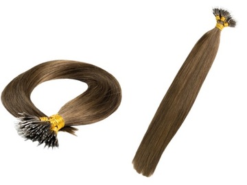 Włosy naturalne doczepiane na nano ringi 40cm 0,6g 20 sztuk - kolor #4