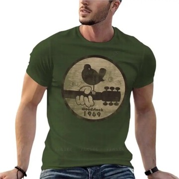 Woodstock 1969 Logo Oversize T Shirt spersonalizowane męskie ubrania bawełn