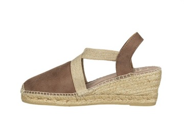 Espadryle Na Koturnie Toni Pons Tona Taupe Beżowe Skóra naturalna r.39