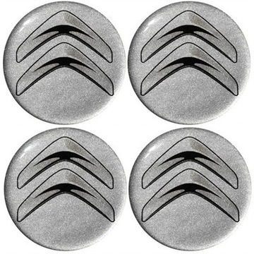 Naklejki na kołpaki emblemat Citroen 55mm sreb sil