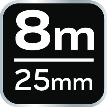 MIARA ZWIJANA STALOWA TAŚMA MIARKA METRÓWKA 8 M X 25 MM, MAGNES NEO TOOLS